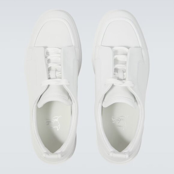 Christian Louboutin JIMMY FLAT Mens Leather Trainers Sneakers Shoes White - Picture 6 of 16